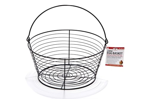 Little Giant® Large Egg Basket Kit | Chicken Egg Basket with Ceramic Eggs | Egg Collecting Basket Kit (White Eggs, Large Basket (13 Inches)) - color: White Eggs, size: Large Basket (13 Inches)