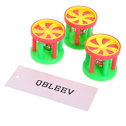 QBLEEV Bird Roller Rattles Toys, Parrot Foot Toys, Foraging Chewing Bell Training Trick Toys, Birds Play Gym Activity Center Cage Accessories for Small Parrots-3 Pack - style: Bird Roller Rattles Toys 3 Pack