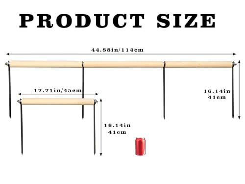Chicken Coop Accessories, Extra Long Wooden Chicken Roosting Perch with Metal Stakes, Roosting Bars for Chickens in Coop, Chicken Enrichment Toys