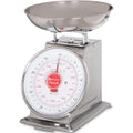 San Jamar Escali Promzr Mechanical Dial Scale with Bowl for Kitchens and Restaurants, Metal, 2 Pounds, Silver