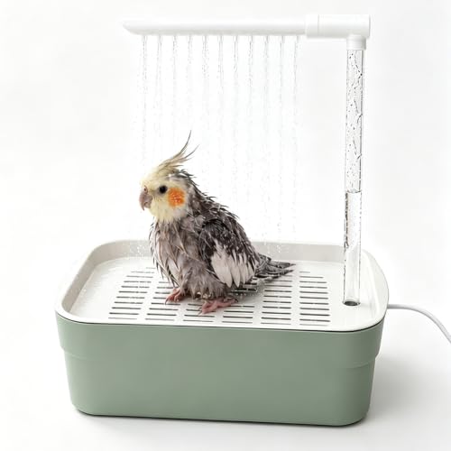 Parrot Bathtub Bird Automatic Bath Shower,Small Bird Shower Fountain Indoor Bathtub with Running Water, Contains USB and Pump,for Small Pet Birds, Cockatiel, Conure, Budgie, Lovebird(Small) - color: Small