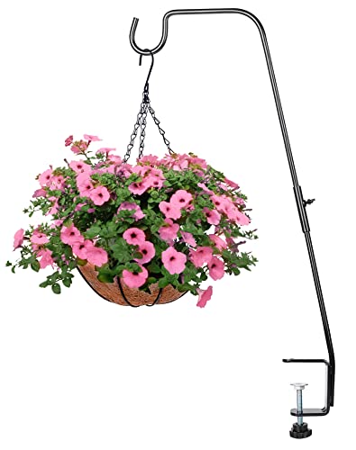 Deck Hook, 28 Inch Bird Feeder Hanger for Hummingbird Feeders, Black | Heavy Duty, Weather-Proof Metal Hanger for Planters, Lanterns, Wind Chimes, Holiday Decorations, Gifts for Women Men Mom Dad - size: 28inch