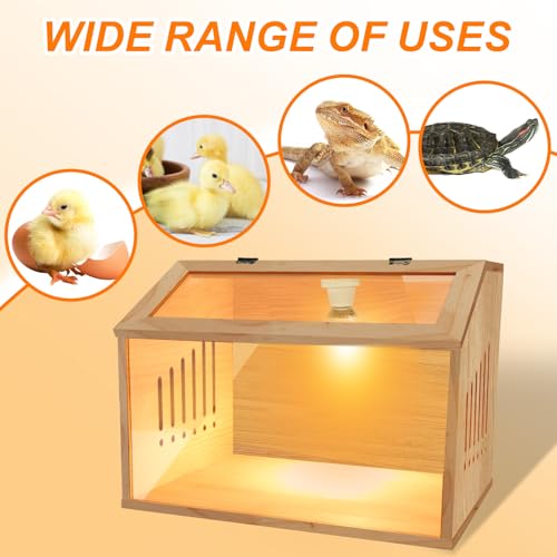 Brooder Box for Chicks，Indoor Smart Wooden Poultry Brooder with Heater, Suitable for 5-7 Newborn Chicks, Ducks, Quail, etc.（12 * 12 * 15.7inch） - size: 15.7"L x 12.0"W x 12.0"H