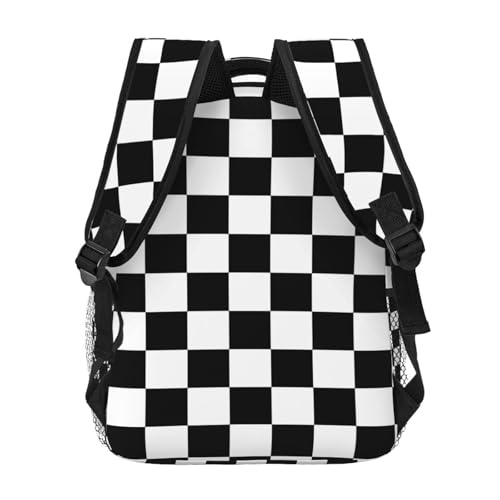 Fiokroo Checkerboard Checkered Backpack School Bag For Students Teens Men Women Laptop Backpacks Travel Daypack Bag With Multiple Pockets - color: Checkered Backpack