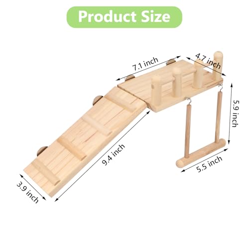 Wontee Bird Perches Platform Swing with Climbing Ladder Bird Cage Accessories Play Gym Exercise Stand for Parrots Budgies Parakeets Caique Senegal Cockatiels Conures