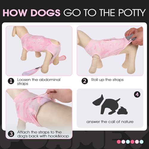 Surgery Suit for Dogs Female After Spayed, Soft Onesie for Surgery | Cone Alternative after Surgery, Dog Wound Cover Spay Suit Prevent Licking, Female Dog Onesie for Heat Cycle, Pink Tie Dye XS - color: Pink Tie Dye, size: Xs(back:8.3-11.4in,wt:4-7lbs)
