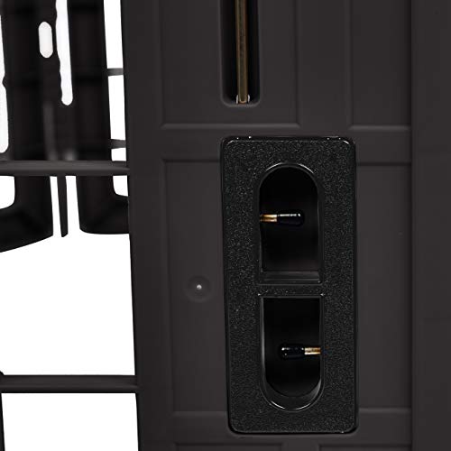Amazon Basics 8-Panel Octagonal Plastic Dog Playpen, Portable Indoor/Outdoor Pet Fence with Gate, Exercise Pen for Puppies and Small Animals, 34 inches, Black - color: Black, size: 34-Inch