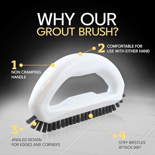 Grout Brush with Stiff Nylon Bristles, Heavy Duty Hand Grout Scrub Brush for Cleaning Baseboards, Floor, Corners, Tiles, Shower, Bath Tub, Floor, Tiles and Other Surfaces - color: Grout Brush
