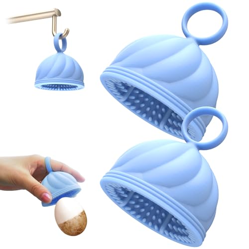 Egg Washer for Fresh Eggs - Upgraded 2.0 Silicone Egg Scrubber | Farm Fresh Egg & Vegetable Scrubber | Dishwasher Safe, Gentle on Shells (Blue 2 Pcs) - color: Blue 2 Pcs