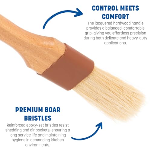 SPARTA Kitchen Basting Brush – 4037200 Basting Brush for Cooking Flat Boar Bristle Brush, Hardwood Handle for Kitchens, Restaurants, Catering, High Heat Food Prep, 1in - size: 8.25" x 1" (Pack of 1)