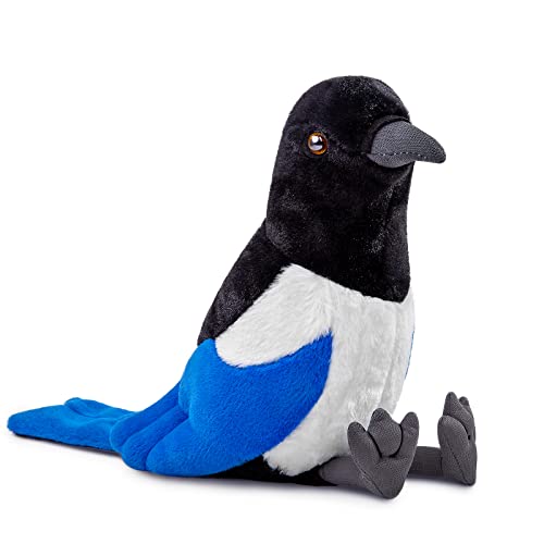 Magpie Plush Toy - Realistic 12inch Black Magpie Bird Stuffed Animal, Cute Little Bird Raven Plush as Gift for Your Friends - style: Magpie Bird
