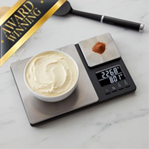 KitchenAid KQ909 Dual Platform Digital Kitchen and Food Scale, 11 pound capacity and Precision 16oz capacity, Black with Stainless Steel - color: Black