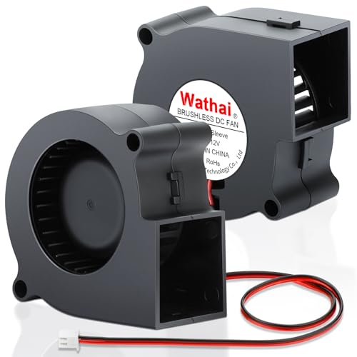Wathai 12V DC Centrifugal Blower Fan 60mm x 28mm 2 Inch Squirrel Cage Turbo | 60mm blower 2 Inch Squirrel Cage Turbo Cooling Fan High Speed for Car Amp, 3D Printer, RV Fridge, PC, Humidifier