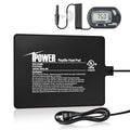 iPower 6 by 8-Inch 8W Reptile Heat Mat, LCD Digital Aquarium Thermometer, Under Tank Warmer Terrarium Heat Pad for Turtles Lizards Frogs and Other Small Animals, Multi Sizes - size: 6 X 8 Inch, style: Pad + Thermometer