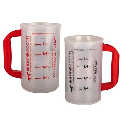 SureScoop Pelleted and Sweet Feed Graduated Measuring Scoop for Horses Goats or Sheep (1 Scoop)