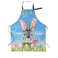 Happy Easter Welcome Rabbit Egg Tree Spring Floral Tulip Farmhouse Funny Bbq Adjustable Apron For Women Men Birthday Gifts Grilling Cooking Master Chef Bib 2 Pockets