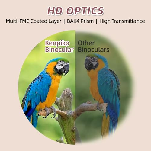 8x30 Binoculars for Adults, High Power Compact Binocular for Travel Hiking Concert Ship Cruise Hunting Bird Watching, Red Waterproof Binocular for Kid - color: Red, size: W/T Accessories