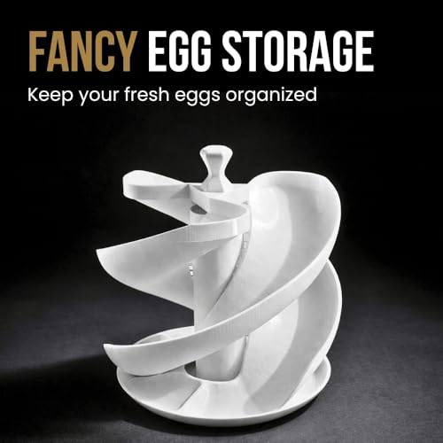 Fancy Egg Storage Holder – Freestanding Spiral Egg Cradle for Kitchen Counter | Space-Saving Countertop Egg Rack | Holds Fresh Eggs Securely | Modern Decorative Egg