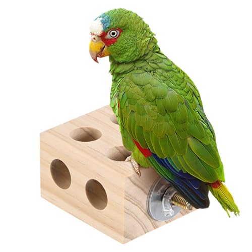 M METERXITY Bird Chew Play Thing, 1.22x2.2x2.36 in Pine Wood Parrot Bird Perch Stand Teeth Chew Bite Games for Parrots/Cockatiels/Parakeets - size: 1.22x2.2x2.36 in