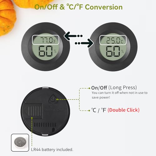 Atogou 3-Pack Mini Hygrometer & Thermometer, Indoor Digital Humidity Meter | ℉/℃, Outdoor Gauge Temperature for Home, Office, Reptile, Car, Greenhouse, Lab, Terrarium, Cellar.. A01 Black - color: Black 3-pack