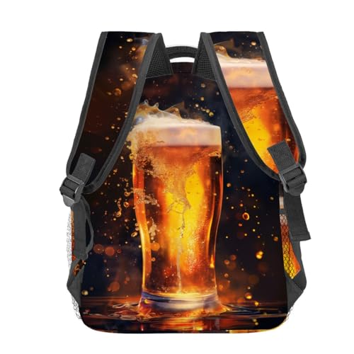 Beer Glass Backpack Travel Backpacks Laptop Rucksack,School Bookbag for Women Kids Boys Girls,Fun Back Pack Accessories Bags,Ideal Gifts for Work, Outdoor Adventures - color: Color48