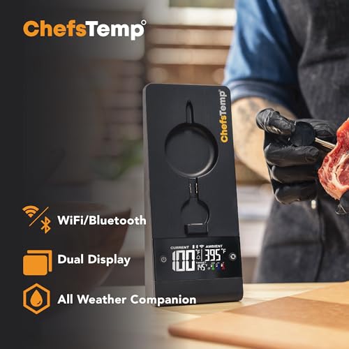 ProTemp Plus Next-Gen Wireless Meat Thermometer Digital | Unlimited Range Bluetooth & WiFi Enabled Smart Cooking Grilling Smoker BBQ Oven Kitchen Rotisserie (Stand + 1 Probe)
