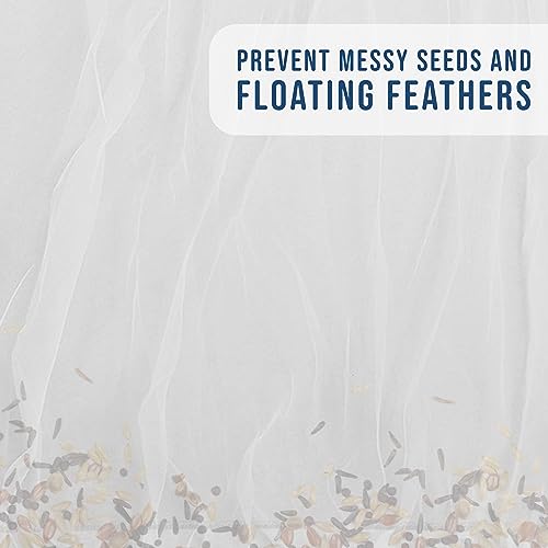 Universal Bird Cage Seed Catcher Universal Mesh Skirt Cover Stretchy Small Animal Cages Cover Pet Removable Durable Protector (Extra Large, White) - color: White, size: 31.5"L x 6.7"W x 43.0"H