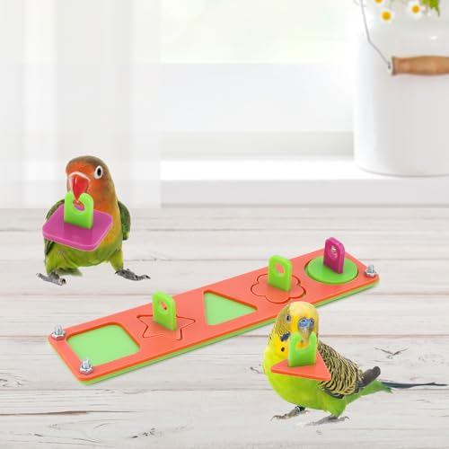 Hypeety Bird Intelligence Training Toy Puzzle Building Blocks for Parrot Budgies Parakeet Cockatiel Conure Cage Toy - color: Puzzle Toy B