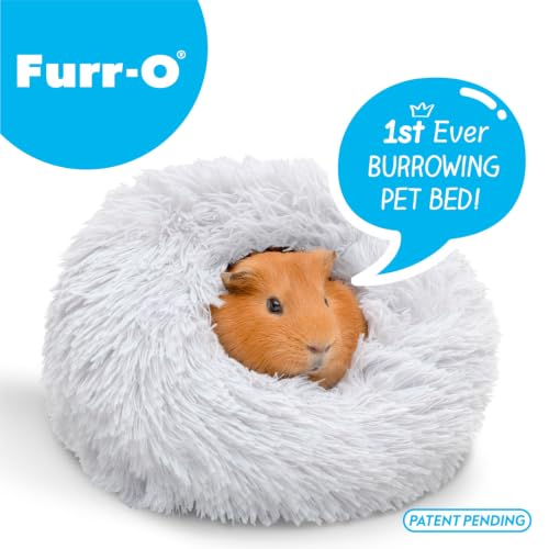 Paw Inspired Furr-O Burrowing Pet Bed Enrichment,Removable Base, Light Gray | Cozy Carrier Toy, Zip-On Spandex and Fleece Bottoms, Hideout Cage Accessories for Guinea Pigs, Hamsters, Small Pets, Animals - color: Light Gray