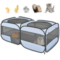 Pet Playpen Pop up Small Pet Cage Enclosure Tent Chick Run Brooder Coop Foldable Kennel for Kitten Ferret Puppy Guinea Pig Rabbit Hamster Chinchillas(No Divider, Unified Space) - color: Grey, size: S, 46.5"L x 24"W x 17.5"H