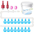 Complete Set Pipeline Automatic Chicken Waterer Cups System with 1/2 PVC Tee Fittings and Other Parts Automatic Poultry Nipple Waterer Chicken Watering Cups for Quail Duck Goose