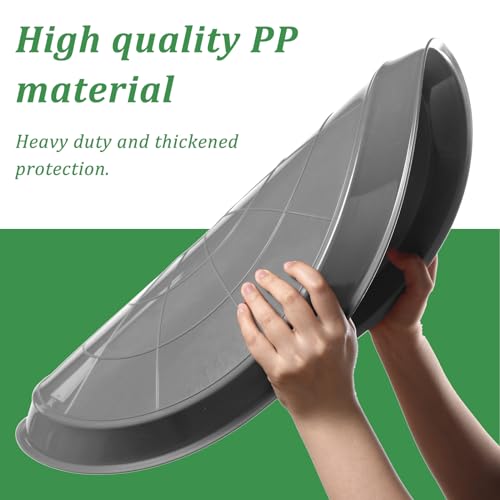 Eccliy 6 Pack Plastic Plant Saucer Heavy Duty Planter Saucers Large Plant Pot Saucers Plastic Water Trays for Indoors and Outdoors Flower Plant Plant Drip (Gray,23 Inch) - color: Gray, size: 23 Inch, style: Round