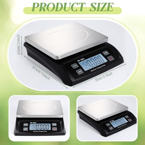 Large Digital Kitchen Scale 66LB 30kg Commercial Food Scale Stainless Bread Scale with LCD Display Commercial Weighing Devices for Baking Cooking(Black) - color: Black