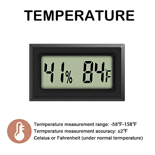 Mini Thermometer Hygrometer, Large Number Fahrenheit LCD Display Digital Temperature Humidity Meters Gauge Indoor for Greenhouse, Garden, Cellar, Fridge (10-Pack) - color: 10-pack