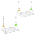 Bird Swing for Parakeets – Stainless Steel Hanging Bird Perch Toy, Fits Bird Cages, Compatible with Budgies, Lovebirds, Cockatiels, Quaker Parrots, Conures, Caiques, Medium Parrots, 11×7 in (Square L) - size: Square L