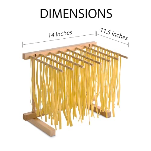 Fantes Collapsible Pasta and Noodle Drying Rack, Made in Italy, Natural Beechwood, 13.375 x 11.5-Inches, The Italian Market Original since 1906 - color: Natural Beechwood