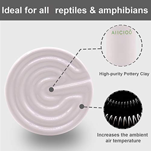 Aiicioo Reptile Heat Lamp Bulb -60W Ceramic Heat Emitter No Harm No Light Infrared Heater Lamp for Chicken Coop Lizard Aquarium Snake Outside Dogs Brooder 110V,White - color: ['White'], size: ['60W']