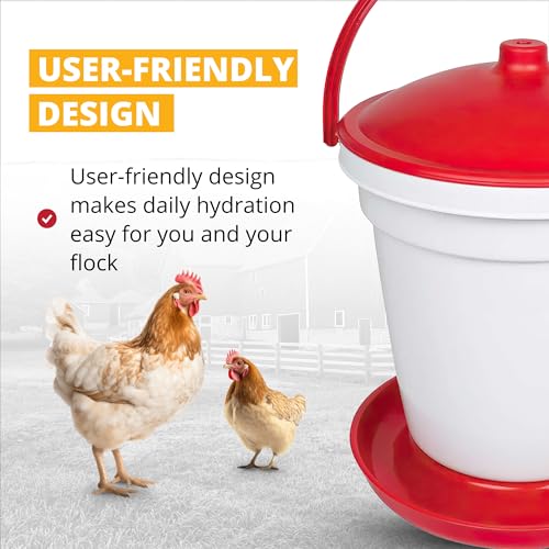 Stromberg's 5 Gallon Bucket Waterer for Chicken Coops, Easy to Fill, Durable, Separate Legs for Elevation, Reduces Bedding in Water, Ideal for Poultry, Suitable for All Seasons, Keeps Water Clean