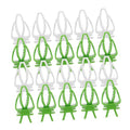 Totority 40pcs Parrot Food Holder Clips for Bird Cage White Green Vegetable Fruit Skewers for Millet Snacks and Fresh Feeding Cage-Mounted Bird Food Holder Healthy Foraging and Feeding