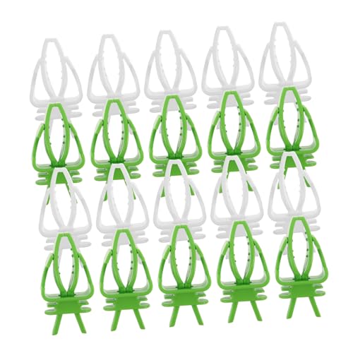Totority 40pcs Parrot Food Holder Clips for Bird Cage White Green Vegetable Fruit Skewers for Millet Snacks and Fresh Feeding Cage-Mounted Bird Food Holder Healthy Foraging and Feeding