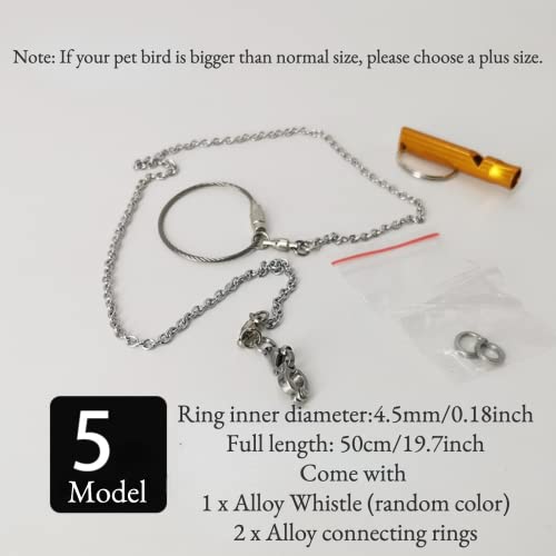 Bird Foot Chain Flying Stainless Steel Training Rope Outdoor Parrot Ankle Foot Ring Accessories Bird Harness Leash Prevent Escaping (Model5) - size: Model5