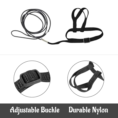 2 pcs Pet Parrot Bird Harness and Leash, Adjustable Training Design Anti-Bite, Outdoor Flying Training Rope Kit for Bird Parrots Fits Birds Chest Between46-76cm /18.11-29.92inch - XL (Black) - color: black, size: XL