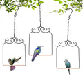 3PK Metal Frame Hummingbird Swings and Perches with Wooden Dowel Black Bird Swing Outdoor Bird Perch Humming Bird Swing (3PK) - style: 3PK