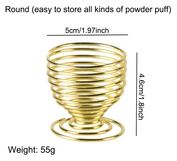 AKOAK 1 Pack Gold/Rose Gold Round Puff Storage Rack, Makeup Egg Drying Rack, Makeup Gourd Puff Sponge Display Rack Beauty Tools (Gold) - color: Gold