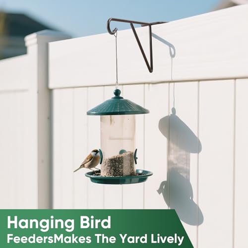 4 Pack Vinyl Fence Hooks, Heavy Duty Durable Brown Fence Plant Hangers for Outdoor, Patio Hooks, Over The Fence Hook for Hanging Plants, Flower Baskets, Bird feeders, Lights, Pool Equipment - color: Brown
