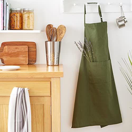 DII Everyday Basic Kitchen Collection - color: Sage, size: Regular Size Chef Apron