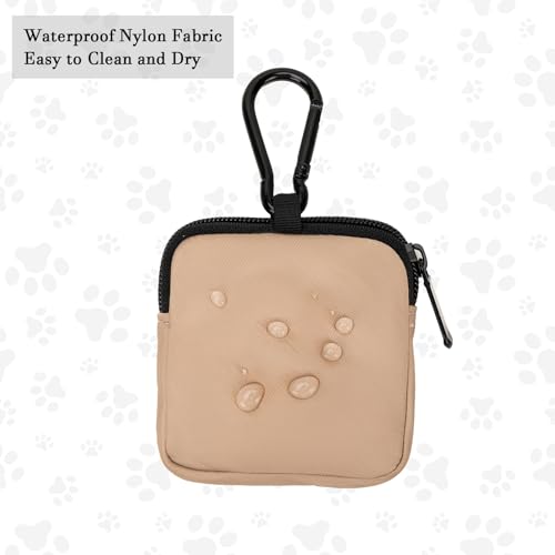 Dog Treat Pouch Pocket Sized Pet Puppy Training Pouch for Dog Training Behavior Aids, Waterproof Nylon Fabric Dog Poop Bag Holder, Hands Free Dog Walking Bag with Metal Carabiner (Coffee) - color: Coffee