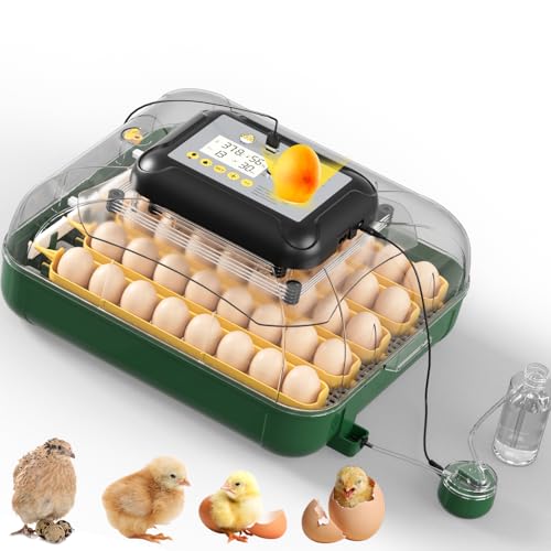 30 Egg Incubator for Hatching Eggs with Auto Egg Turning, High Precision Temperature & Humidity Display, Hatch Day, Egg Candler, Upgraded Motor, Incubator for Hatching Chickens, Higher Hatch Rate