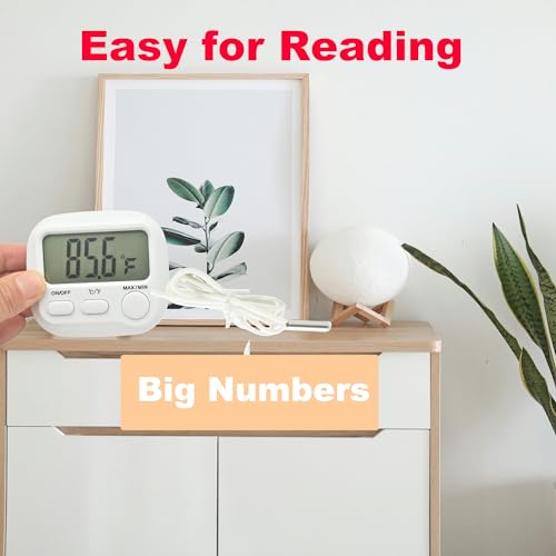 Small Digital Thermometer ON/Off Switch Indoor/Outdoor Meter Gauge with 3ft/1M Probe Sensor - style: Style B
