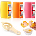 3pcs Egg Shell Opener & 1 Egg Separator,Eggs Cracker Tool for Rawegg,Handheld Eggshell Cutter Hard Boiled Eggs Breaker Yolk White Separator for Cooking Camping Kitchen Gadgets